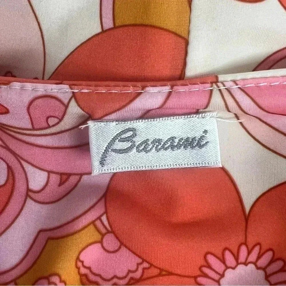 Barami Vintage Vibrant Floral A-Line Summer Dress Sleeveless Flattering‎ Sz S - Picture 9 of 13